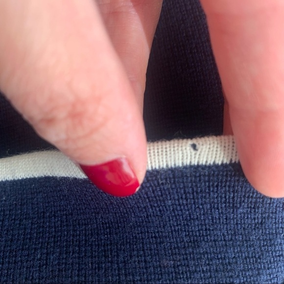 VTG LAUREN RALPH LAUREN Womens Merino Wool Cardi Jacket size M Navy Gold Crest. - Picture 10 of 16